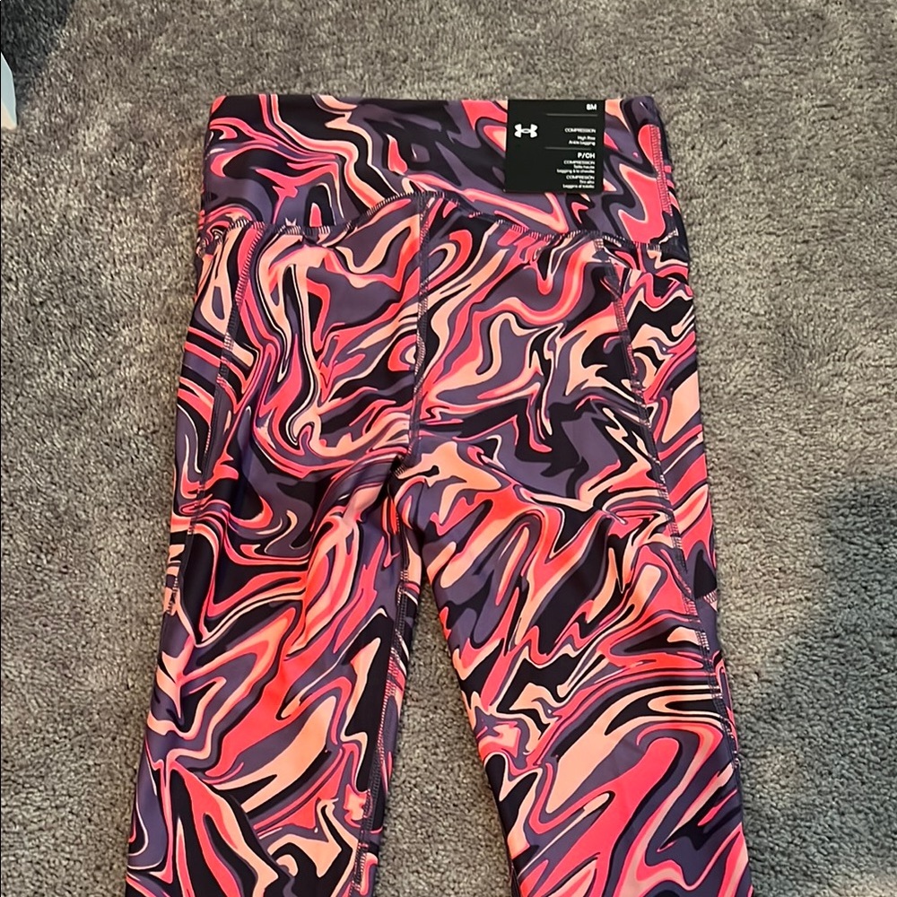 Under Armour Kids' Pink and Purple Swirl Leggings